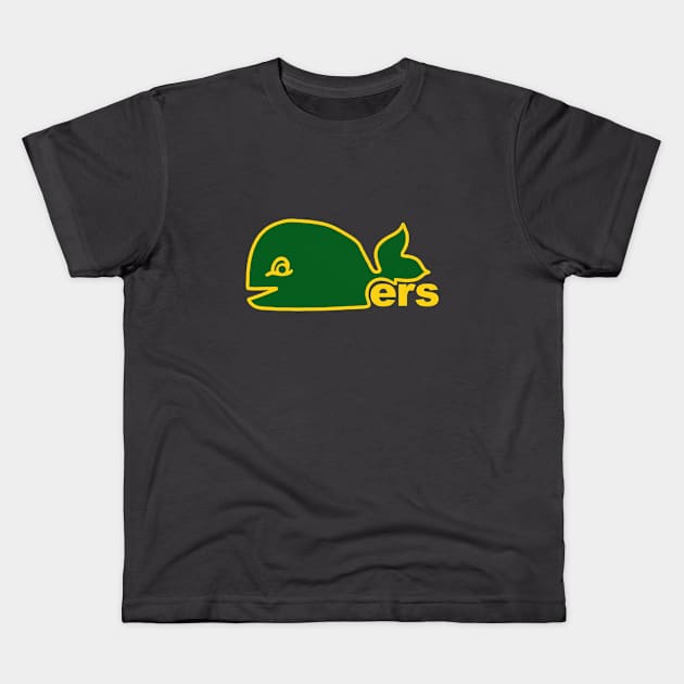 Retro New England Whalers Hockey Kids T-Shirt by LocalZonly